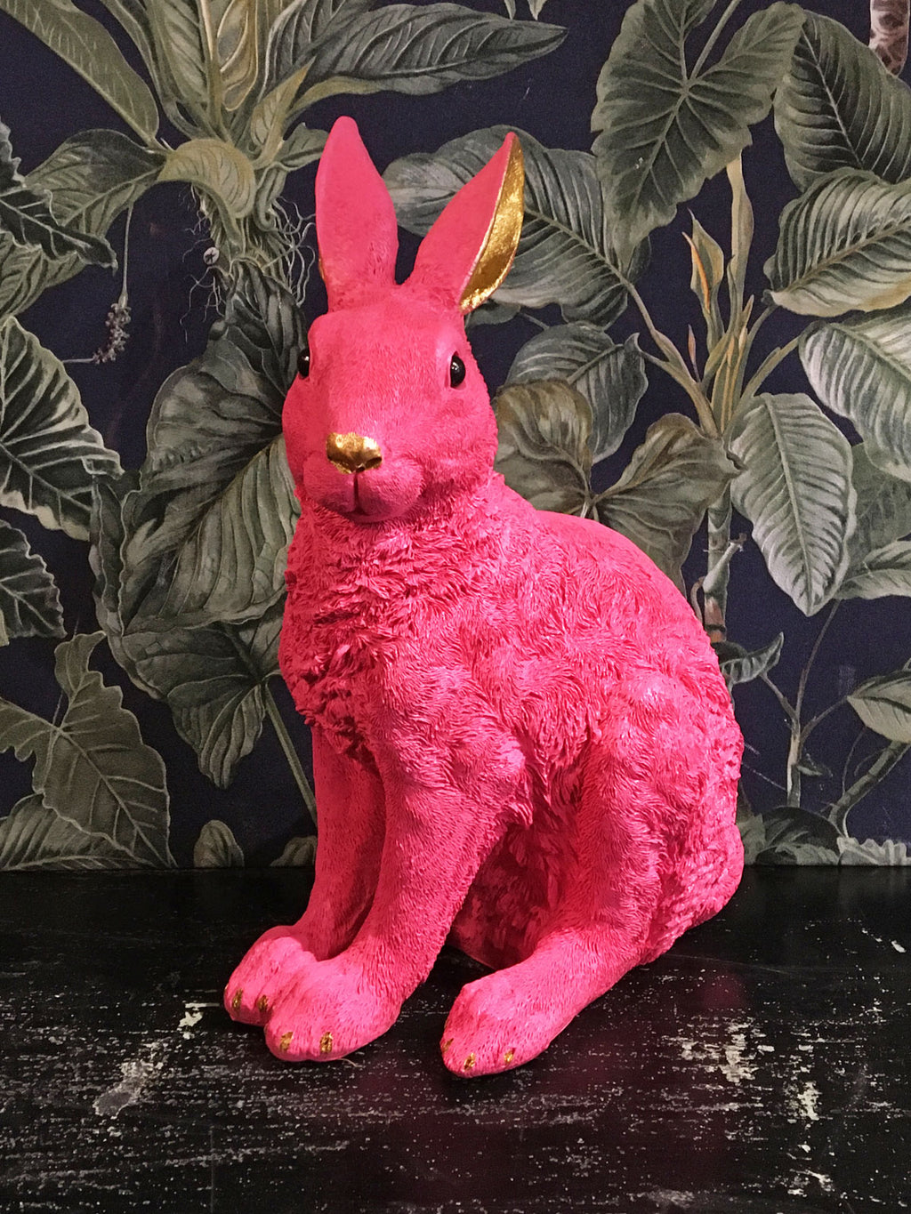 Magenta Pink Rabbit Statue