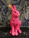Magenta Pink Rabbit Statue