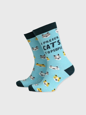 I Prefer Cats To People - Men's Bamboo Socks