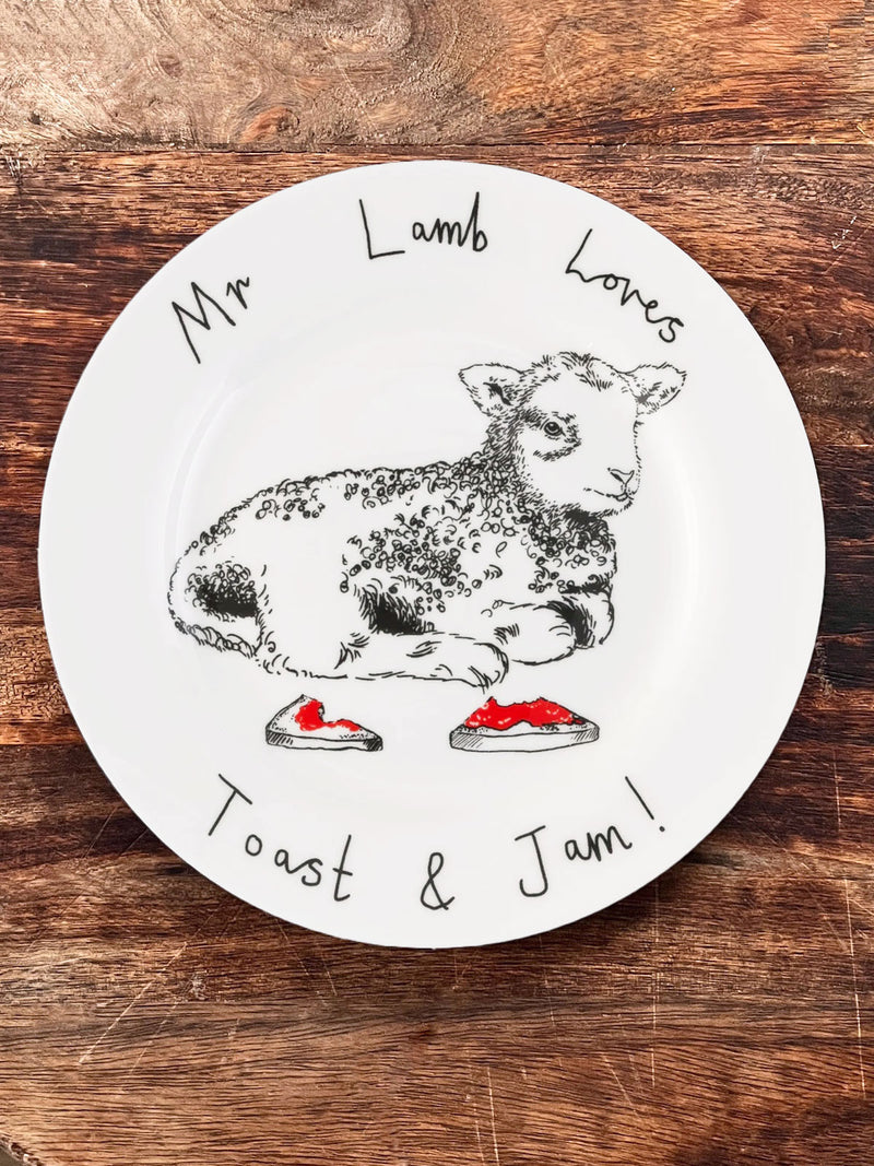 JimBobArt Side Plate - Mr Lamb Loves Toast