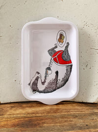 JimBobArt Small Tray - Badger in Pants
