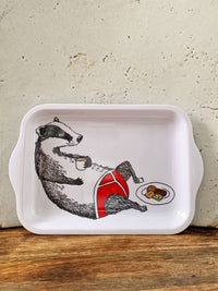 JimBobArt Small Tray - Badger in Pants