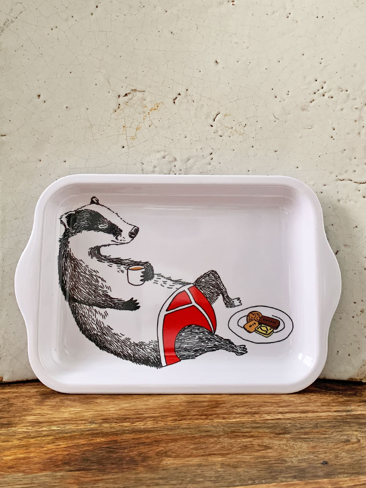 JimBobArt Small Tray - Badger in Pants