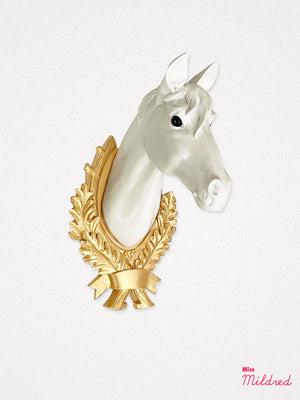 Horse Wall Plaque - White