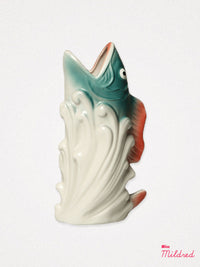 Kitsch Fish Vase - Green & Orange