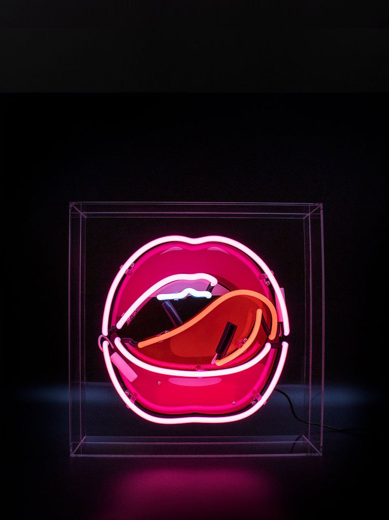 'Mouth' Lips Glass Neon Light Box