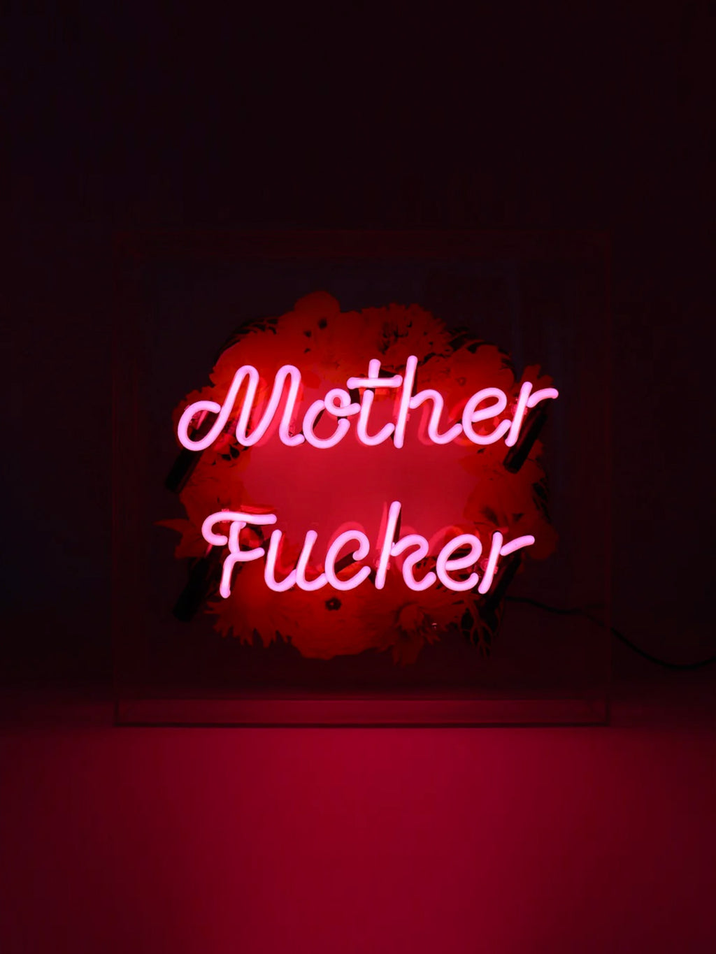 'Mother Fucker' Glass Neon Light Box - Pink