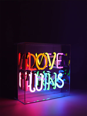 'Love Wins' Glass Neon Light Box Multi