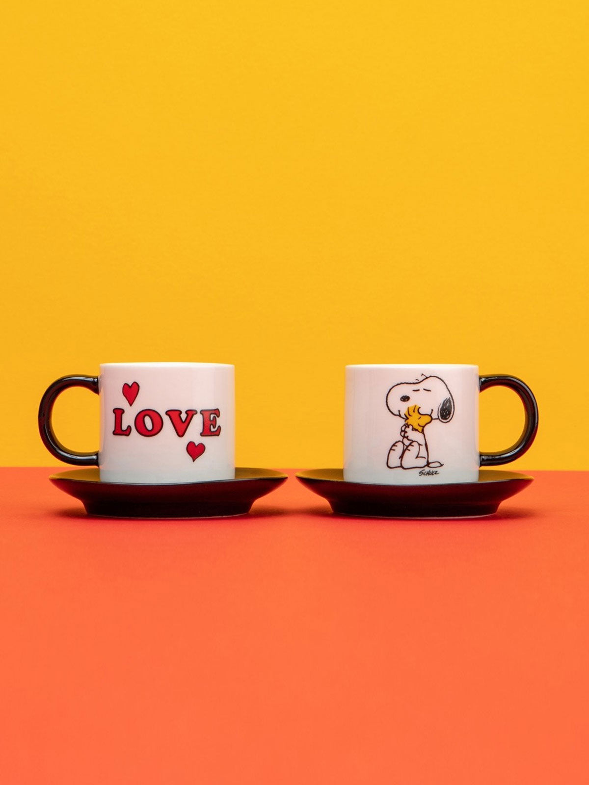 Peanuts Espresso Set Cups and Saucers  - Love
