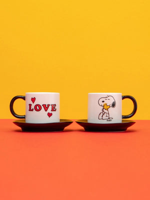 Peanuts Espresso Set Cups and Saucers  - Love