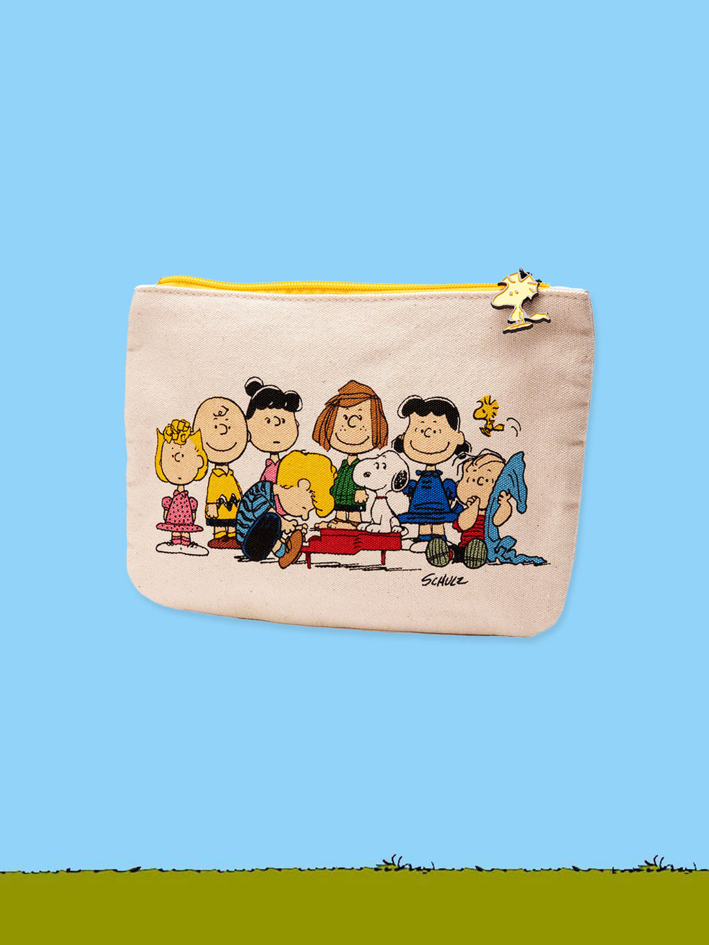 Peanuts Printed Cotton Pouch - Gang and House