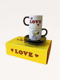 Peanuts Espresso Set Cups and Saucers  - Love