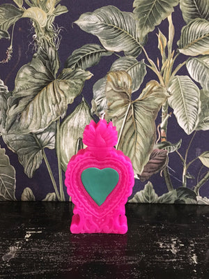 Milagro Heart Candle Pink
