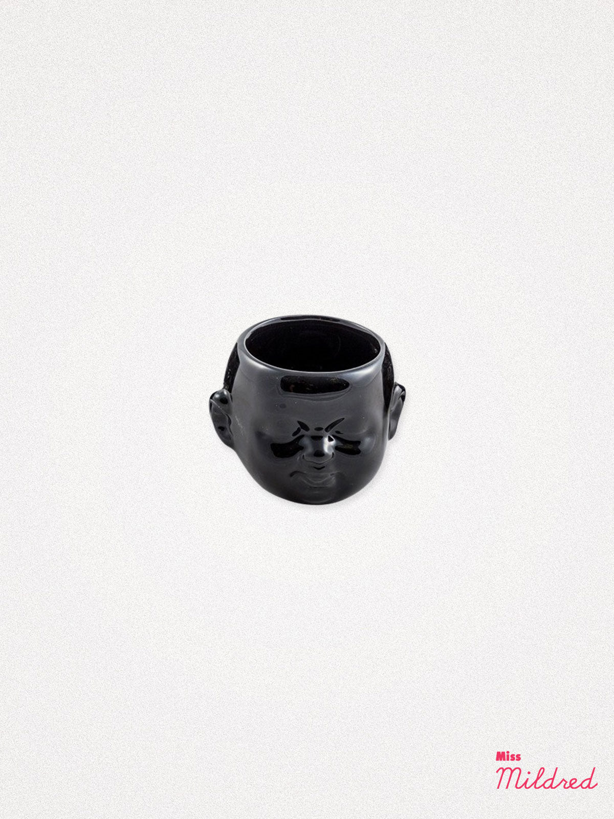 Baby Face mini Pot / Planter Black smile