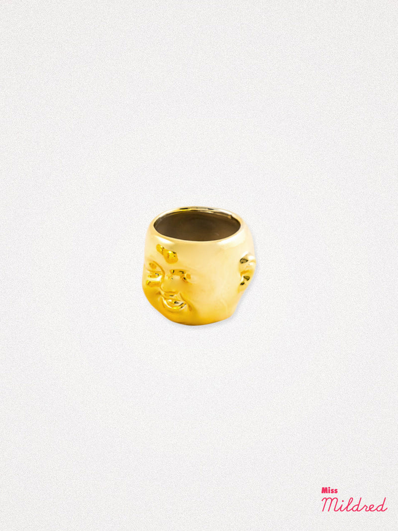 Baby Face mini Pot / Planter Gold giggle