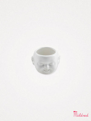 Baby Face mini Pot / Planter White - giggle