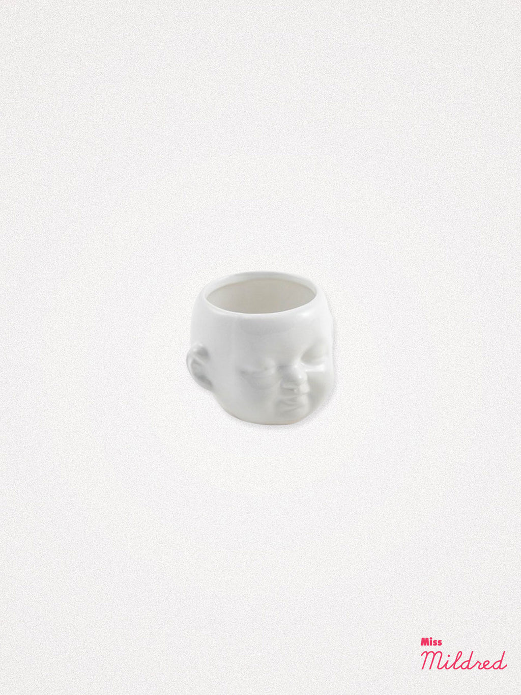 Baby Face mini Pot / Planter White - smile