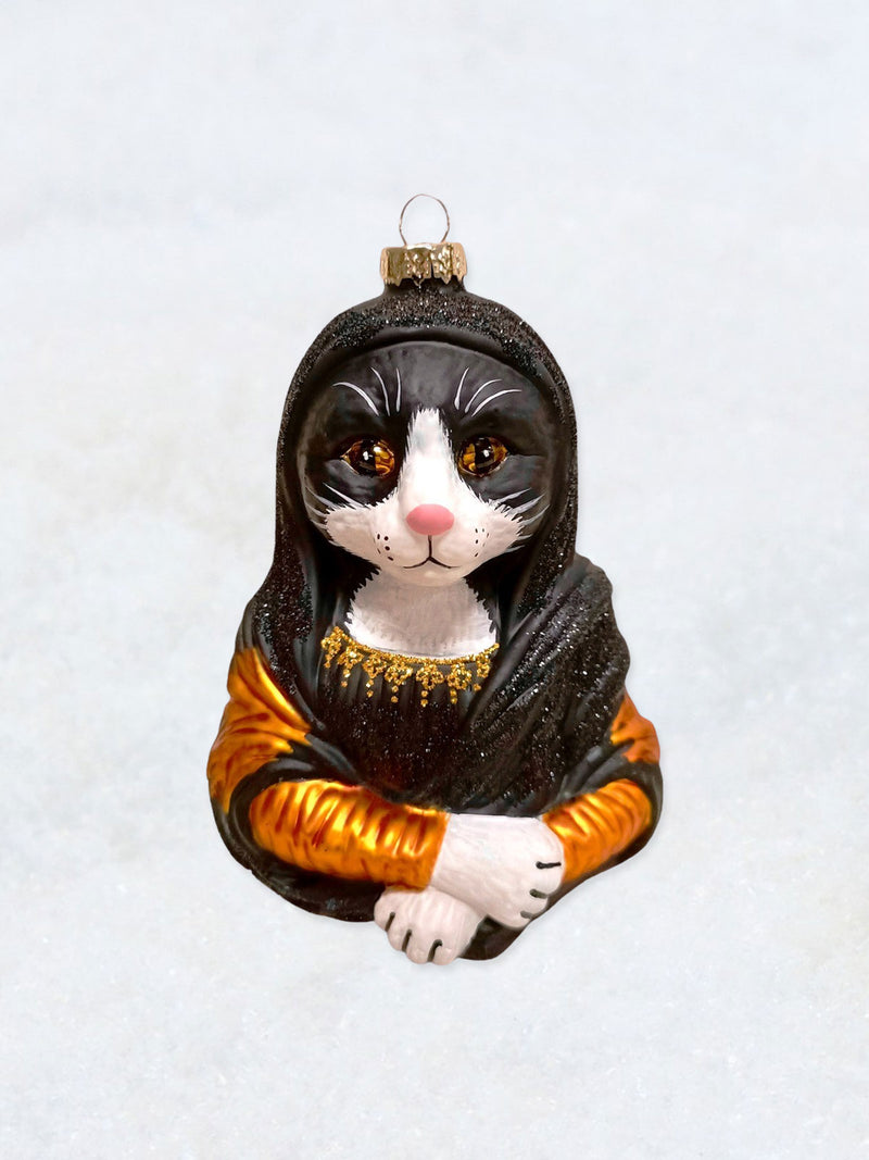 Christmas Ornament - Mona Lisa Cat Black