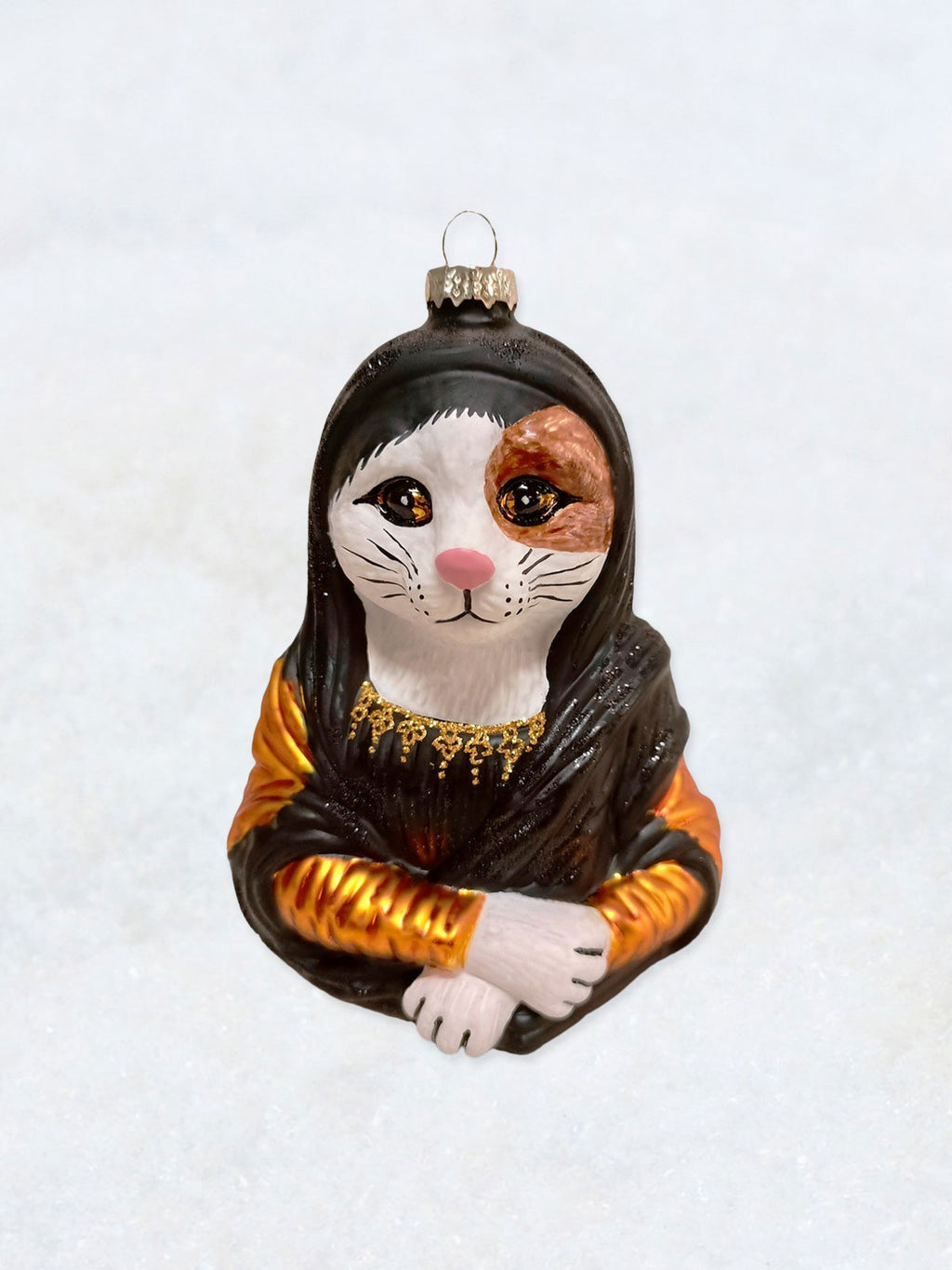 Christmas Ornament - Mona Lisa Cat White