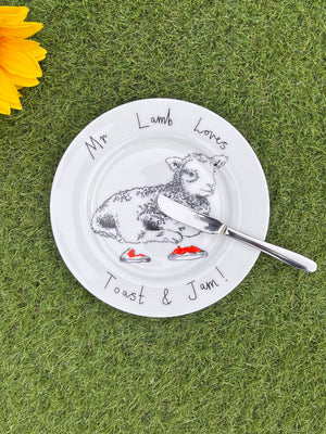 JimBobArt Side Plate - Mr Lamb Loves Toast