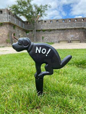 No Dog (Poop) - Cast Iron Stake Sign