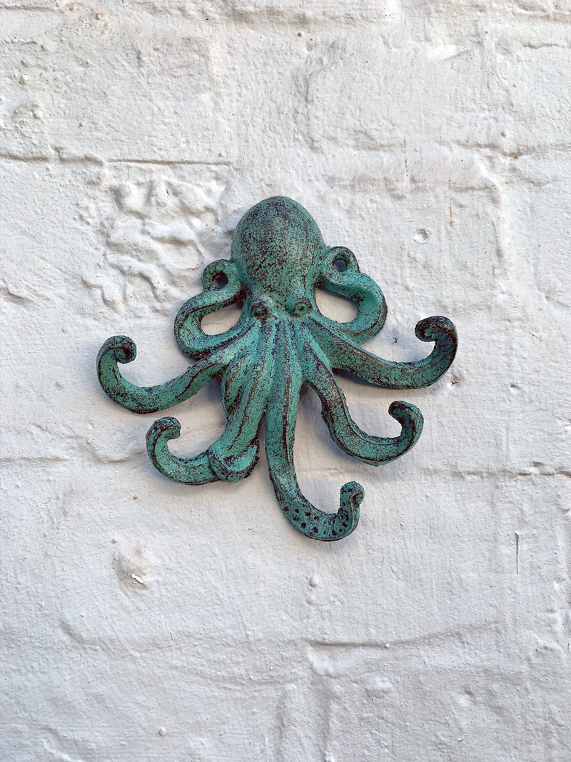 Octopus Door Hook - distressed metal finish