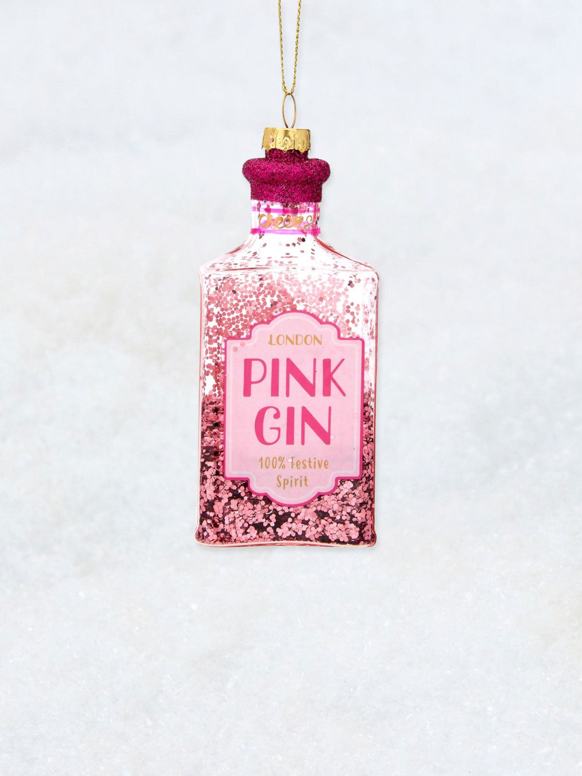 Christmas Decoration - Pink Gin Bottle