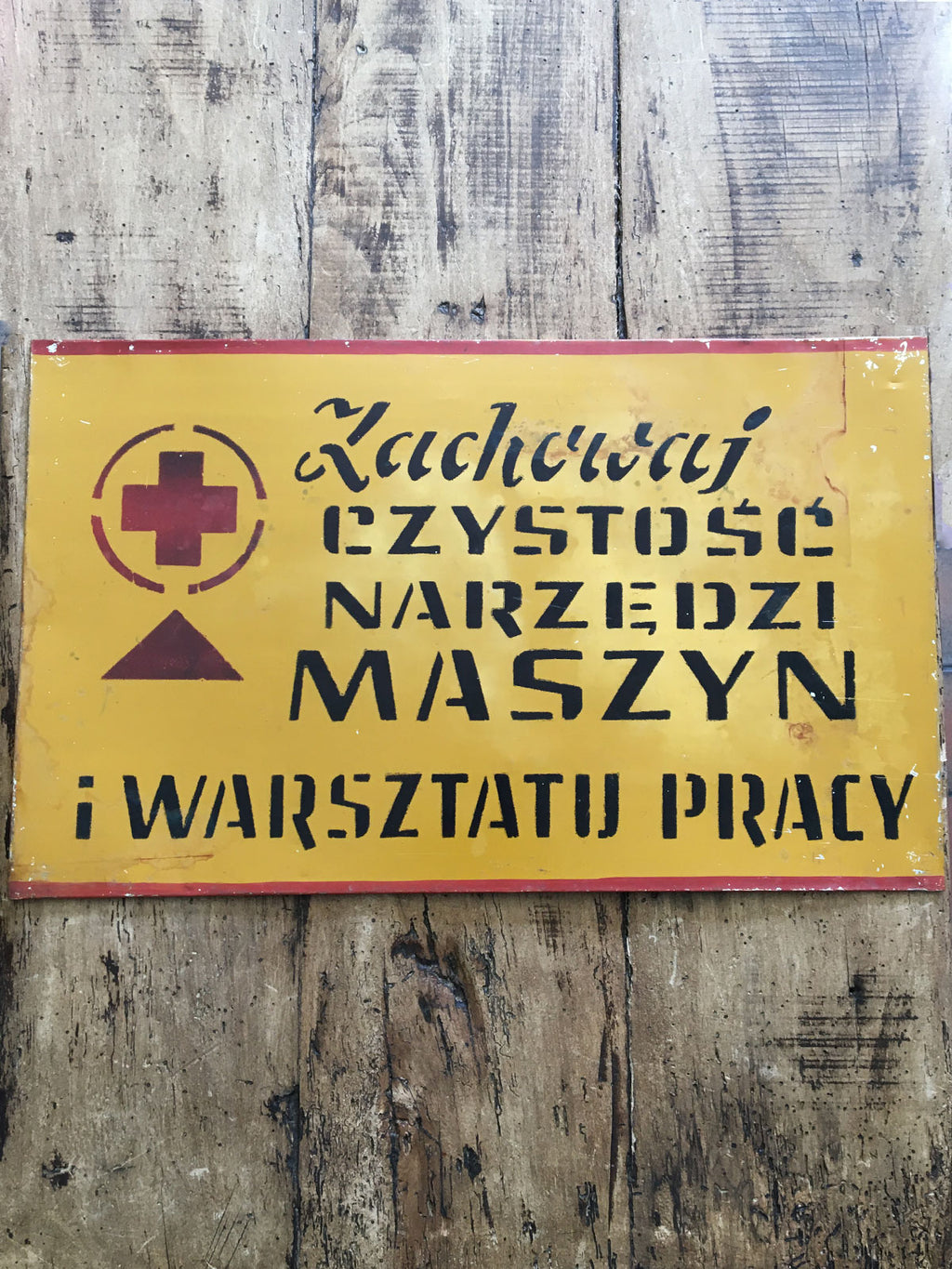 Vintage Polish Factory Metal Sign - Maszyn
