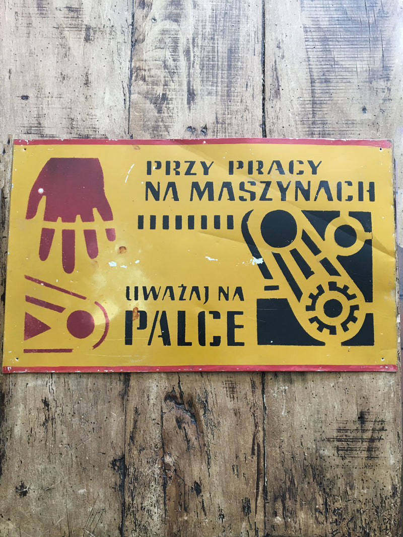 Vintage Polish Factory Metal Sign - Palce