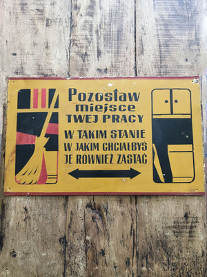 Vintage Polish Factory Metal Sign - Zastag