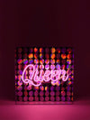'Queen' Glass Neon Light Box