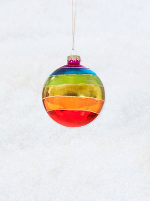 Christmas Decoration -  Rainbow Stripe Bauble