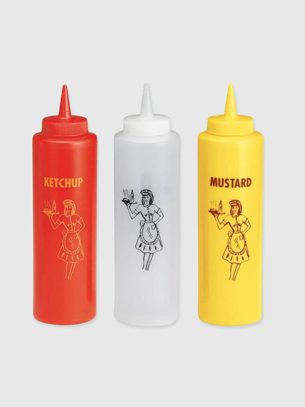 TableCraft Americana Squeeze Sauce Bottles - Set of 3