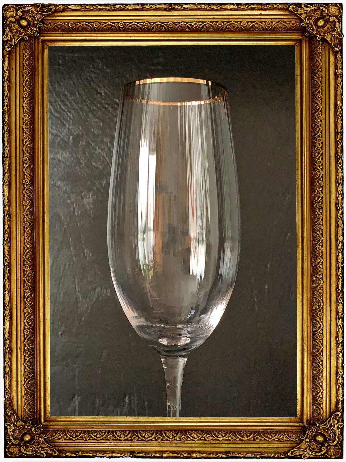 Gold Rimmed Champagne Flute Glass