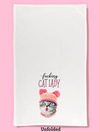 Funny Tea Towels - Fucking Cat Lady