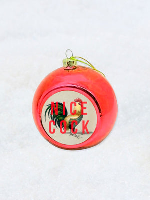 Christmas Ornament - Nice Cock - Red