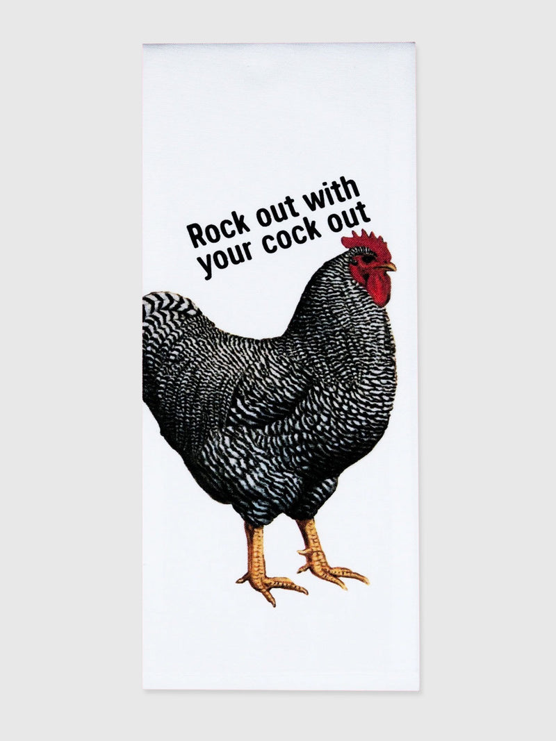 Funny Tea Towels - Rock out with your cock out