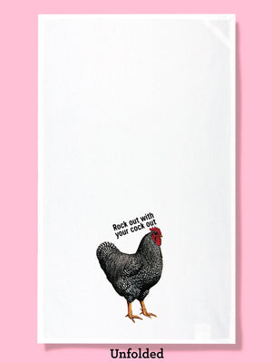 Funny Tea Towels - Rock out with your cock out