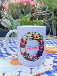 Floral Hello You Cunt Profanity Mug