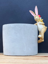 Pot Hanging Santa Bunny Rabbit with Star