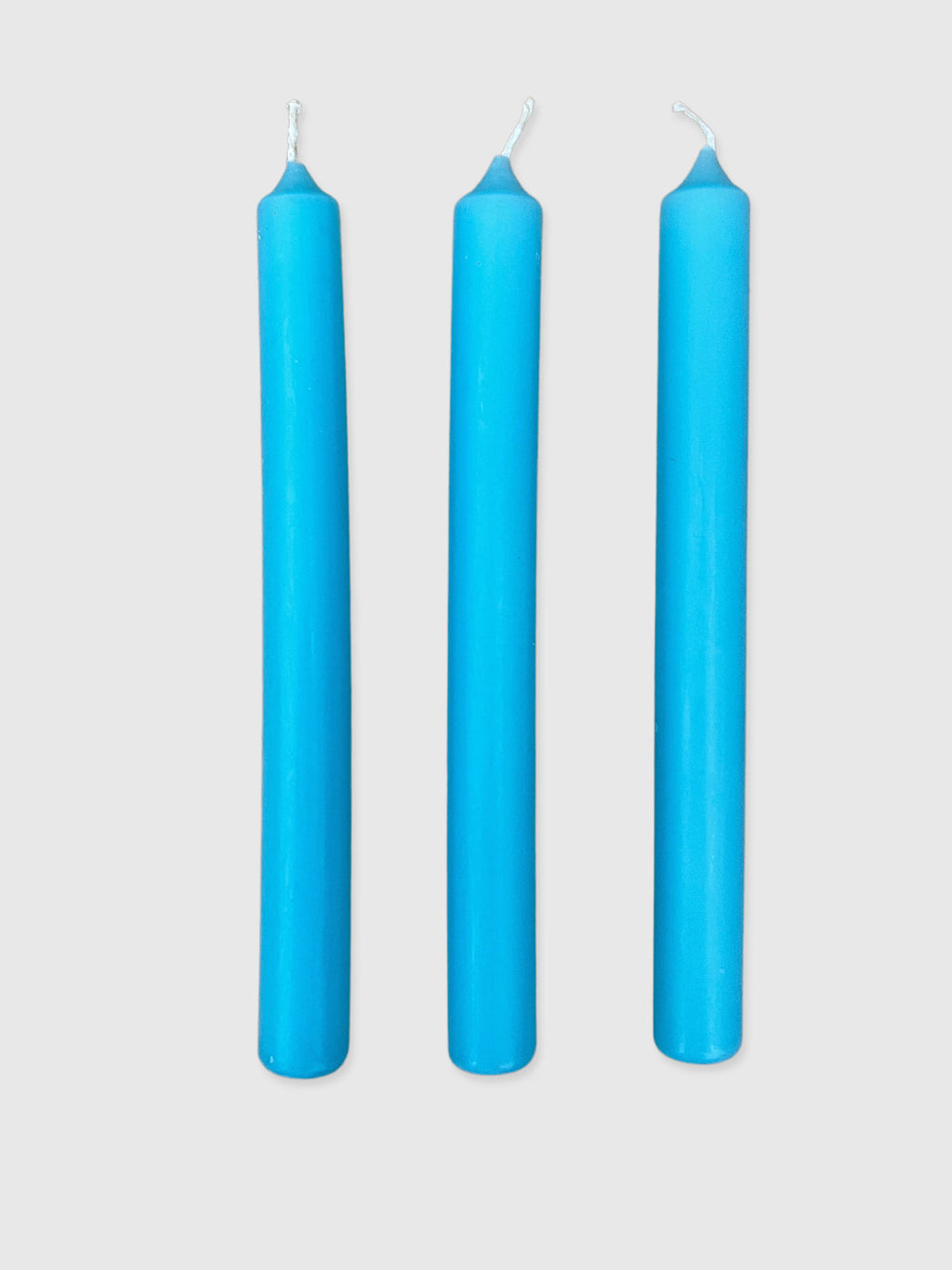 Set of 3 Dinner Candles - Turquoise