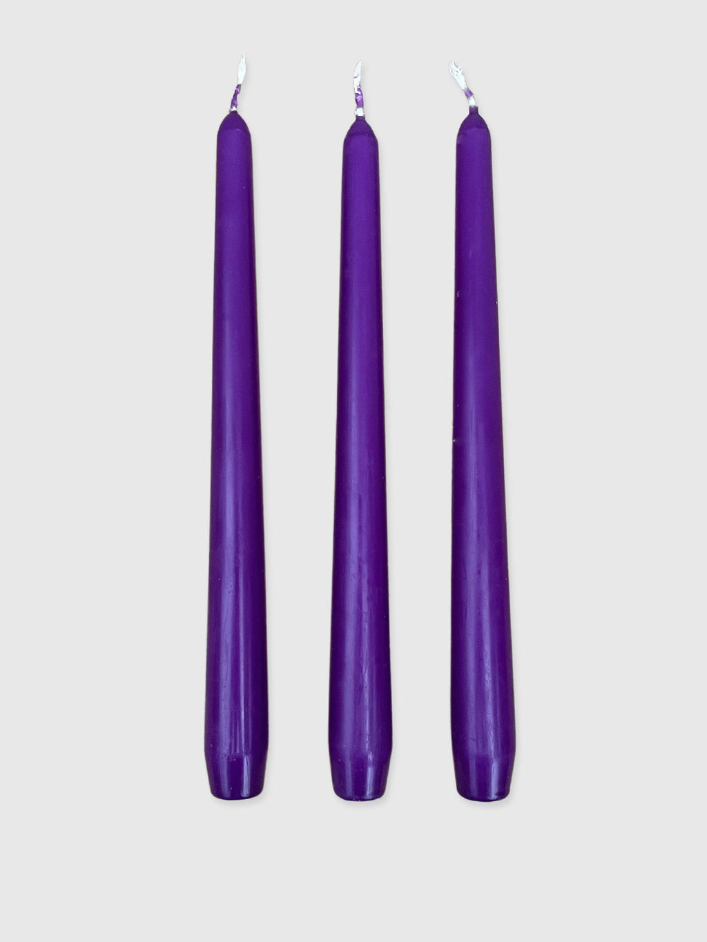 Set of 3 Dinner Candles - Purple