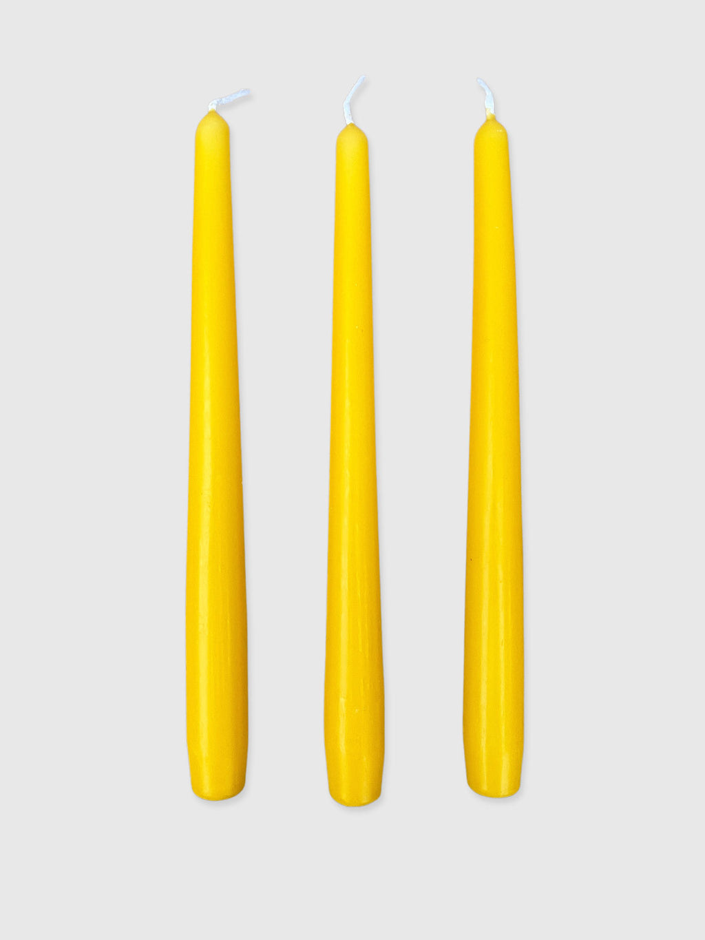 Set of 3 Dinner Candles - Yellow