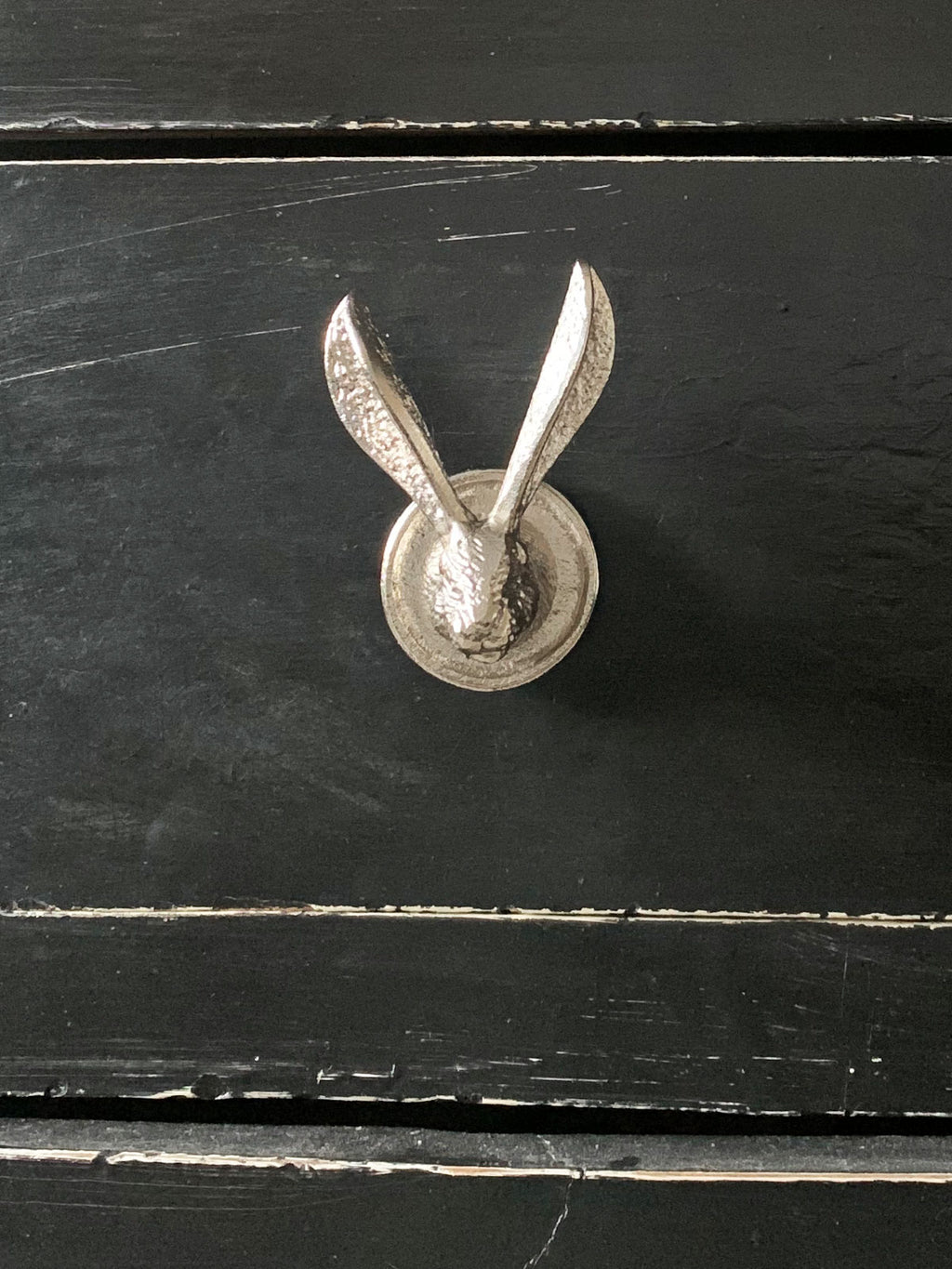 Metal Hare Drawer Knob - Silver