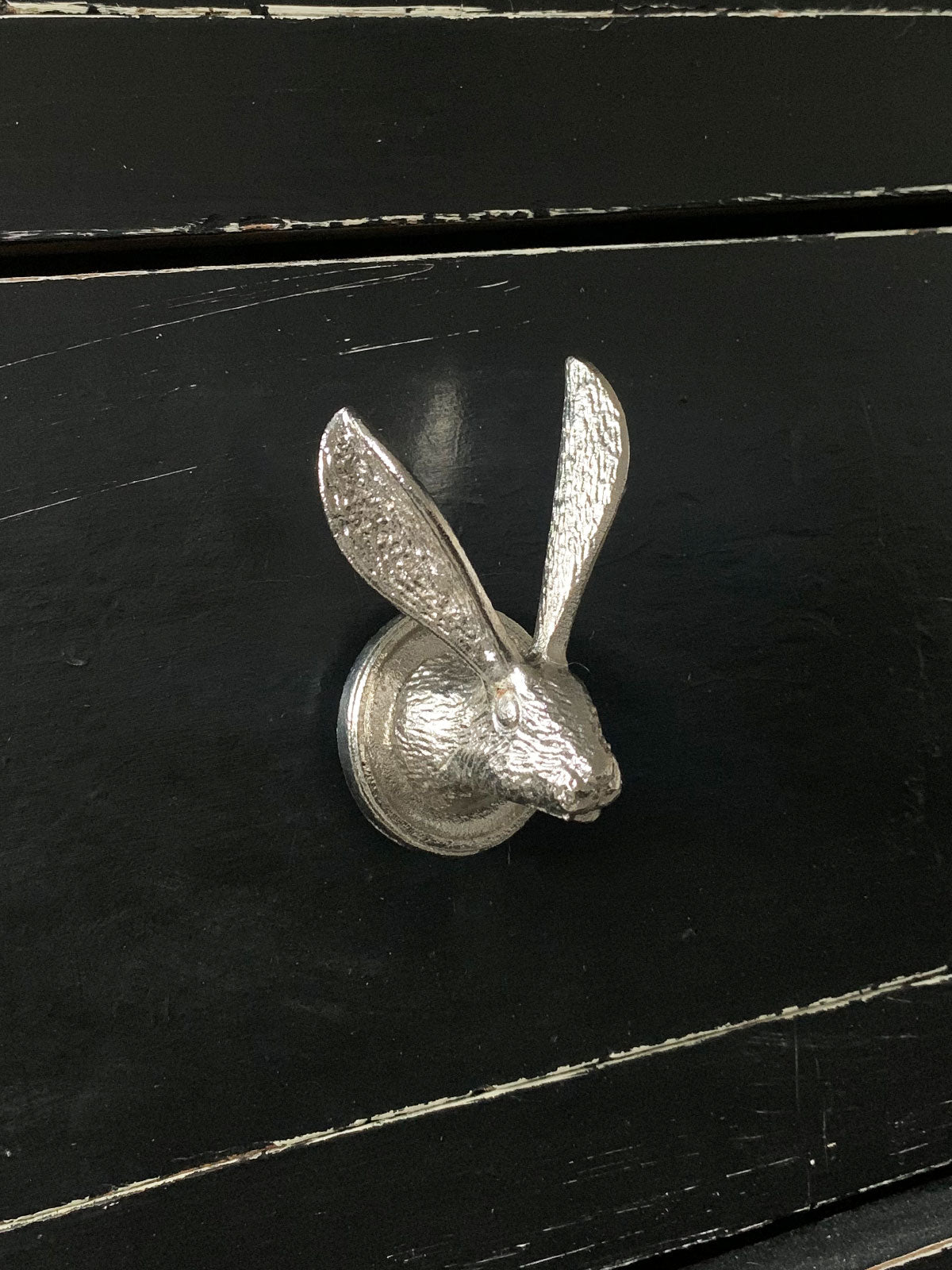 Metal Hare Drawer Knob - Silver