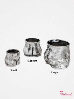 Booty Ceramic Jar / Pot Silver - Small