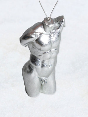 Christmas Decoration - Male Torso - Silver
