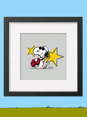Peanuts Framed Print - Rock Star Snoopy