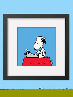 Peanuts Framed Print - Working Type Snoopy