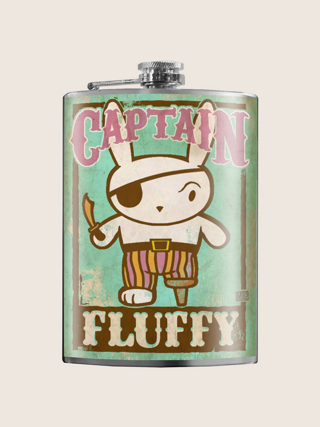 Stainless Steel Hip Flask - Captain Fluffy Rabbit – Lola & SiDney
